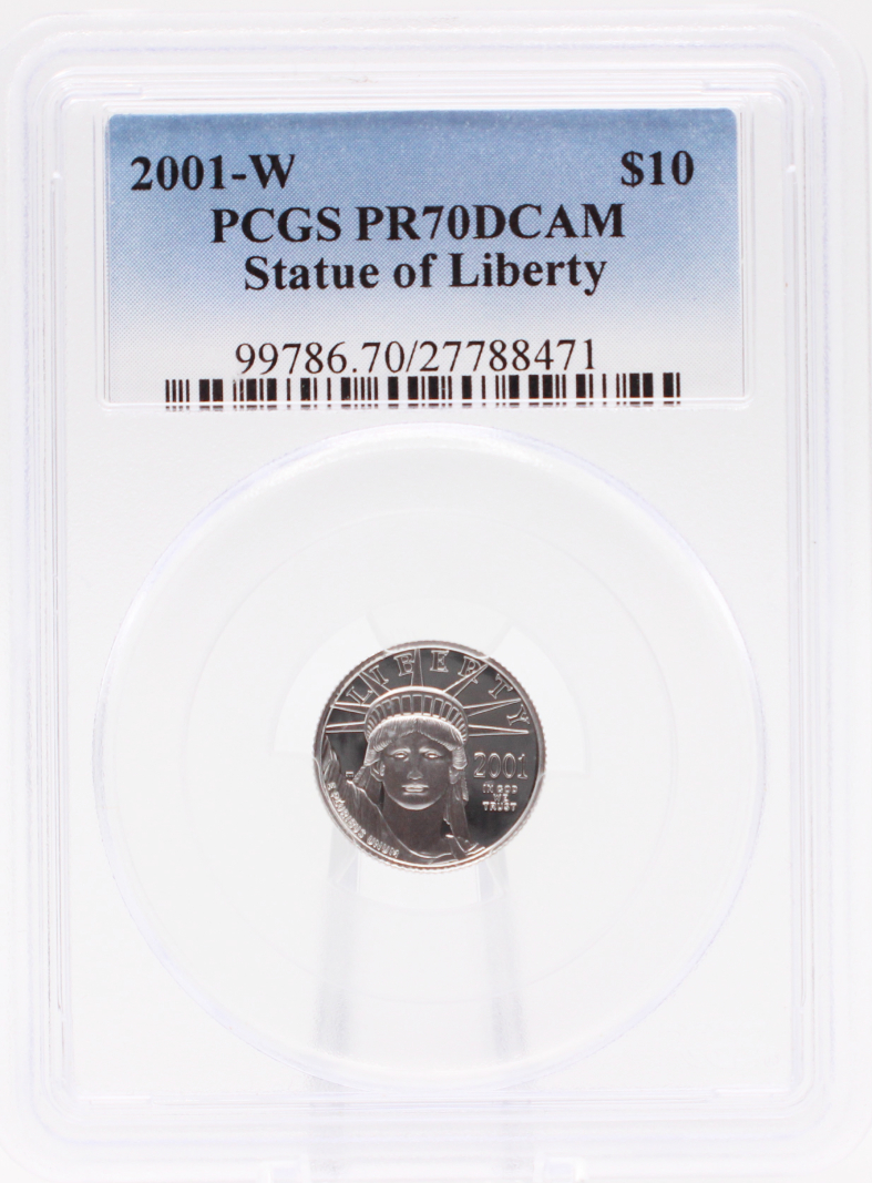 2001-W PCGS PF70 $10 Platinum American Eagle